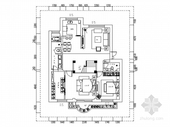 现代风格精装修施工图资料下载-[江苏]精装名师设计现代风格复式装修施工图（含效果）