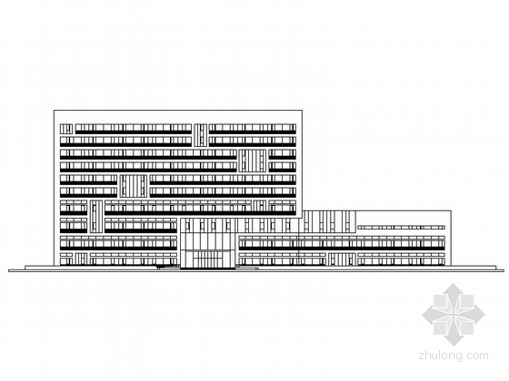 施工图立面窗资料下载-[安徽]10层现代风格电子设备办公中心建筑施工图（立面设计出色 知名设计院）