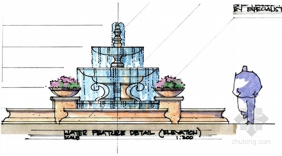 [江苏]独具风情私家庭院景观规划设计方案-景观立面图