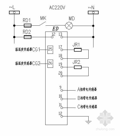 PRS变压器微机保护资料下载-厂用变压器微机保护接线图