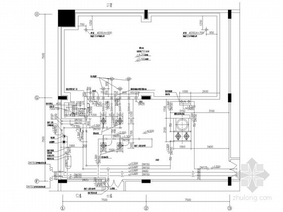 市政污水压力排水施工图资料下载-8层办公楼给排水施工图纸（压力排水系统）