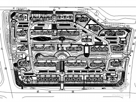 小区cad景观设计资料下载-[浙江]宁静安置小区景观设计施工图