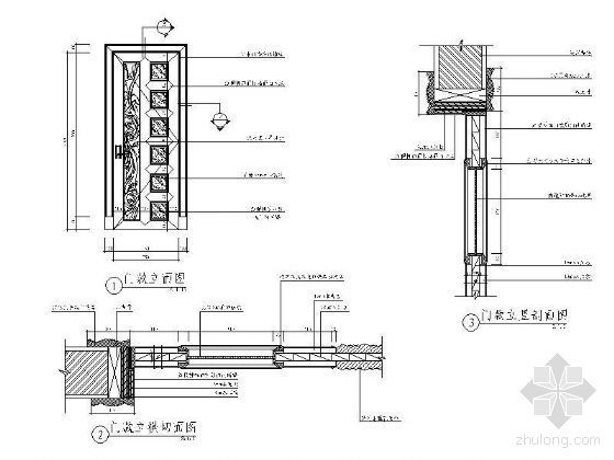 单扇实木门详图资料下载-单扇装饰门木详图Ⅲ