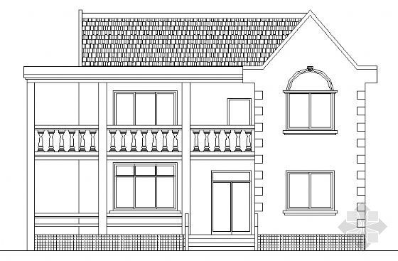 二层半小别墅图纸资料下载-某二层小别墅建筑方案图4