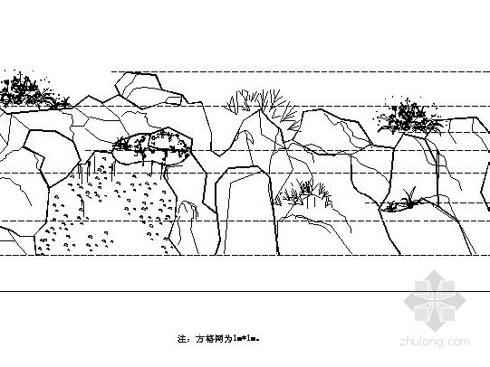 假山施工大樣-園林景觀節點詳圖-築龍園林景觀論壇