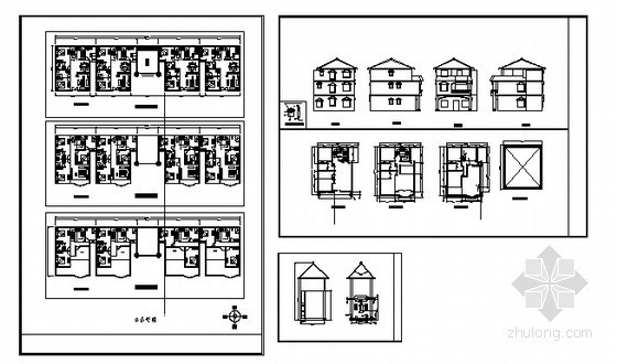 某兄弟型小农家住宅建筑方案图（带效果图）-总图 
