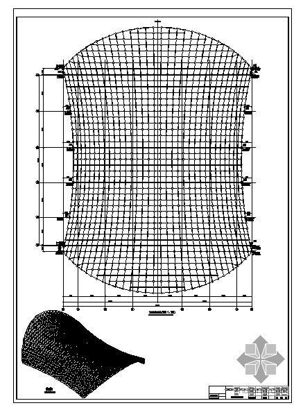 火车站月台钢结构施工图资料下载-某火车站改造工程拱形网壳及站房屋面钢结构图纸