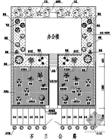 四川办公楼图纸资料下载-[四川]某办公楼环境植物配置设计