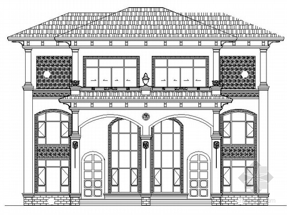 三层双拼别墅CAD资料下载-[江西]某三层新古典风格双拼别墅建筑施工图