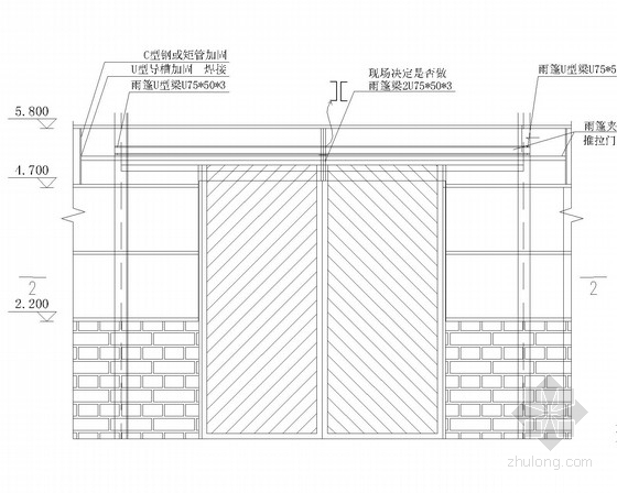 钢制安全门交底资料下载-钢制推拉门施工图