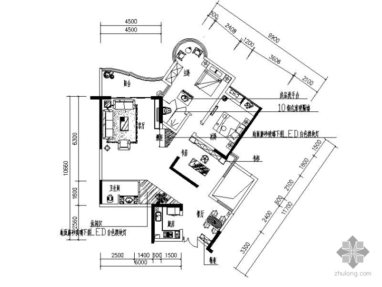 [重庆]三居室样板房设计施工图（含效果）_1