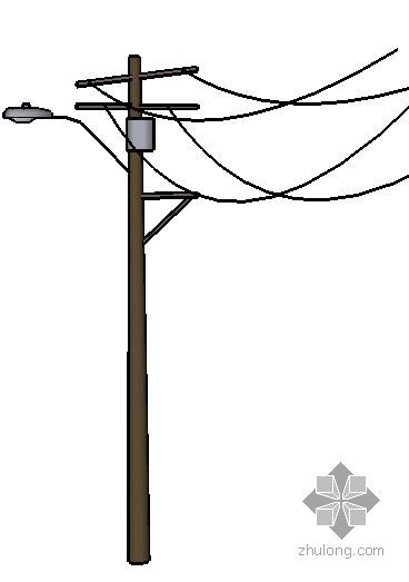 施工供电线路架设线杆资料下载-电线杆