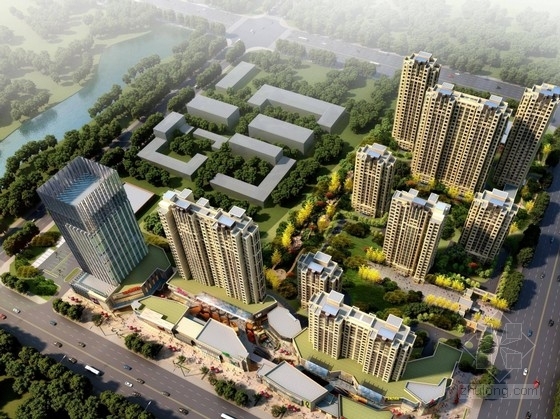 高层住宅单体效果图资料下载-[北京]artdeco风格高层住宅区规划及单体设计方案文本