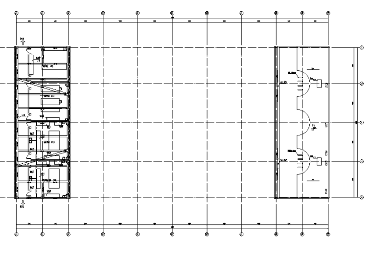 [中国]石油科技中心给排水系统工程施工图设计（CAD）-2区四层喷淋平面图