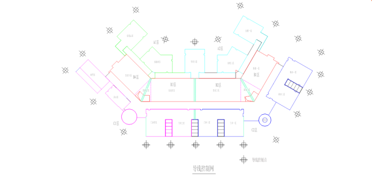 分部分项工程施工技术方案（174页，附图丰富）-总平面控制网位置图