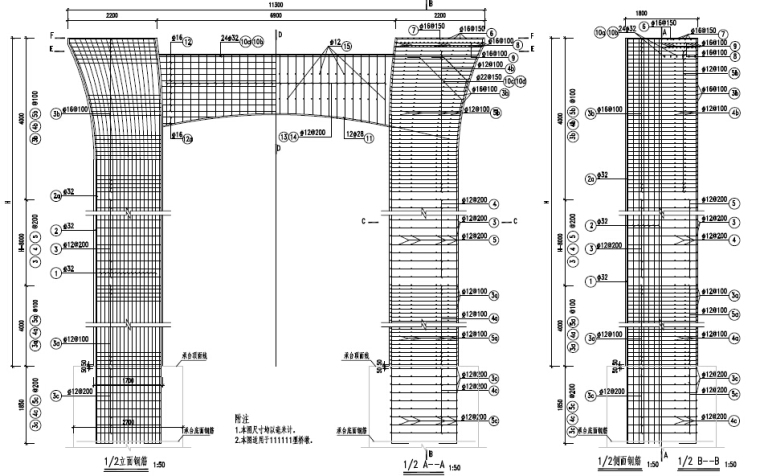 市政道路改造工程全套施工图设计1088张（道排,桥梁,照明,交通）-桥墩构造钢筋图.jpg