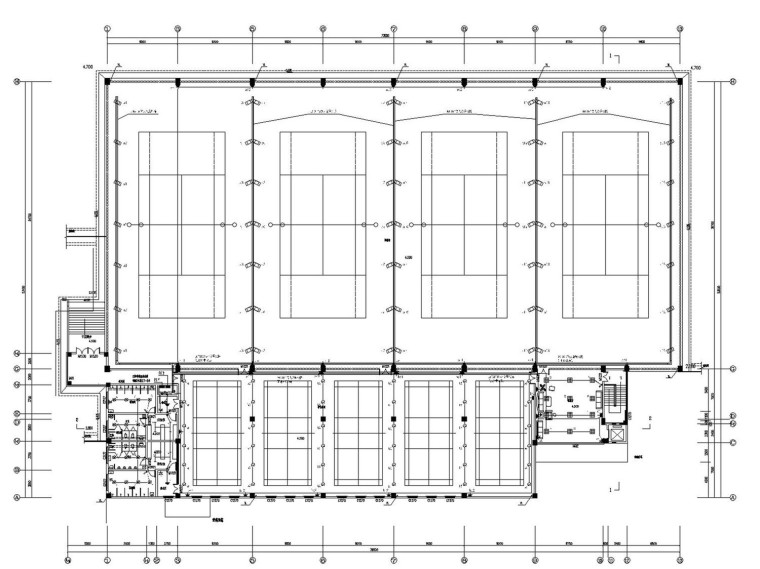 建筑网格图资料下载-[重庆]体育教学配套建筑网球场乒乓球馆电气施工图