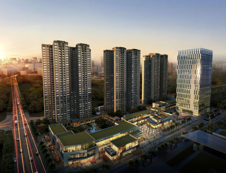 国际建筑方案ppt资料下载-[上海]UA国际禅城绿地中心一期建筑设计方案文本