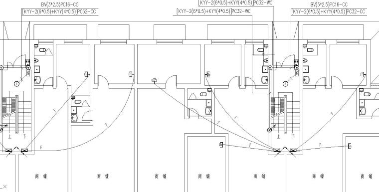 某商住宅楼电气施工图-弱电平面图