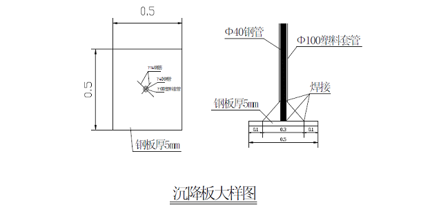 深层软土地基处理施工组织设计-沉降板大样图