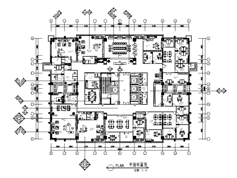 办公室装修全套图资料下载-[重庆]某大厦办公室设计全套施工图（含效果图）