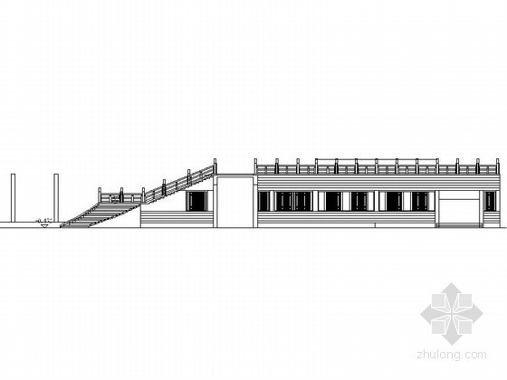 仿古建建筑CAD资料下载-[仿古建]海盐某商业中心二层表演舞台建筑方案图