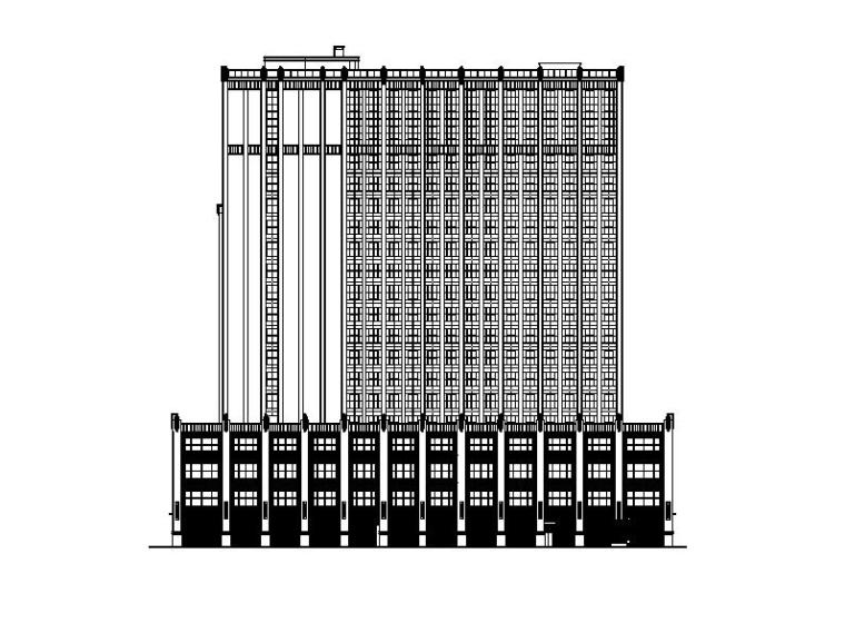 酒店框架建筑施工图资料下载-[福建]高层框架结构塔式酒店建筑施工图