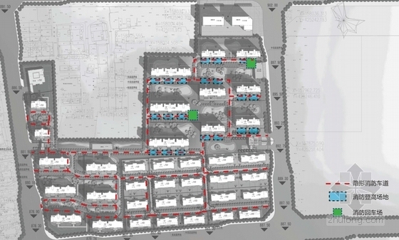 [山西]高层欧式古典风格住宅区规划方案文本（知名事务所）-高层欧式古典风格住宅区规划分析图