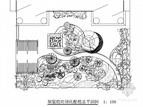 别墅绿化cad资料下载-山野别墅庭院景观绿化施工图