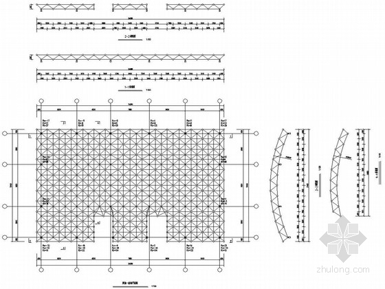钢管加工厂房结构图资料下载-[安徽]空间网架结构风雨操场结构图