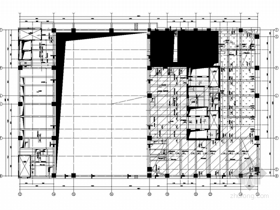 [山东]甲级写字楼、五星酒店、商铺一体结构施工图（知名地产公司）-三层顶板配筋图 
