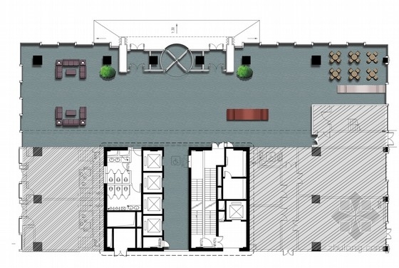 商场公共区域平面方案资料下载-[江苏]新中式典雅办公楼公共区域室内设计方案（含效果图）