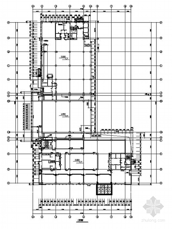 [上海]高层现代风格办公楼建筑幕墙工程施工图-高层现代风格幕墙装饰研究院建筑平面图