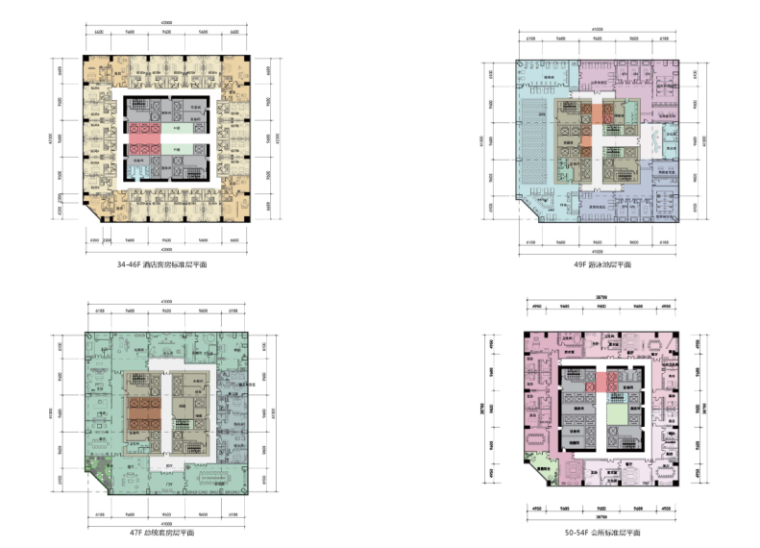 [湖南]南湖产业园地块商业综合体概念性规划设计文本-标准层平面图