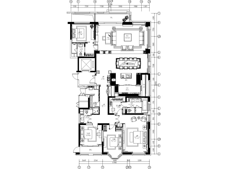 样板间方案设资料下载-[上海]紫香柯-上海知名地产翡翠滨江五居室样板间施工图+设计方案