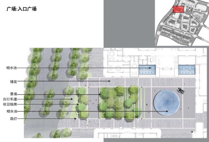 [浙江]异域风情小镇城市景观规划设计方案（著名地产公司方案）-入口广场景观设计