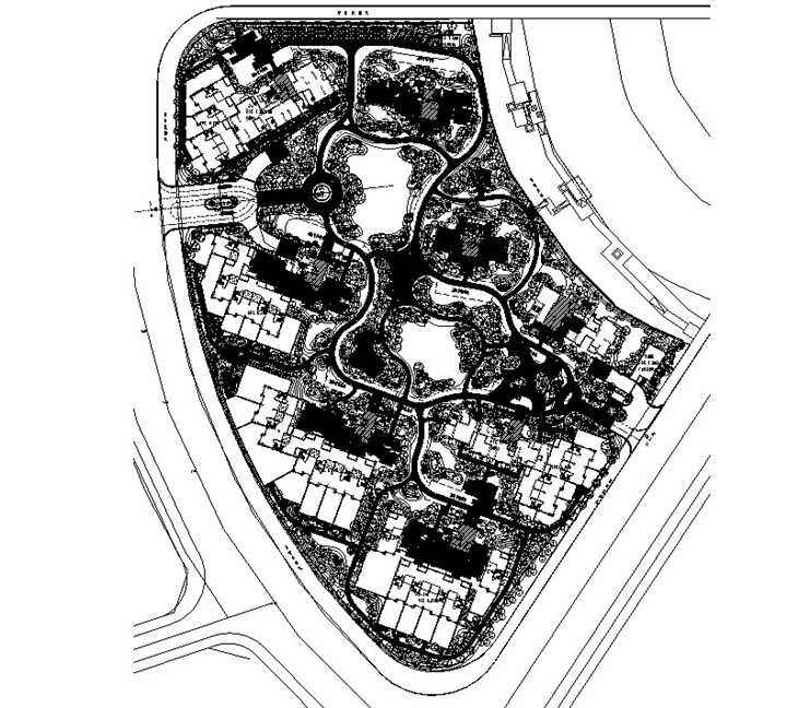 [福州]ART-DECO风格居住区景观二期工程施工图（著名地产公司）-景观总平面图