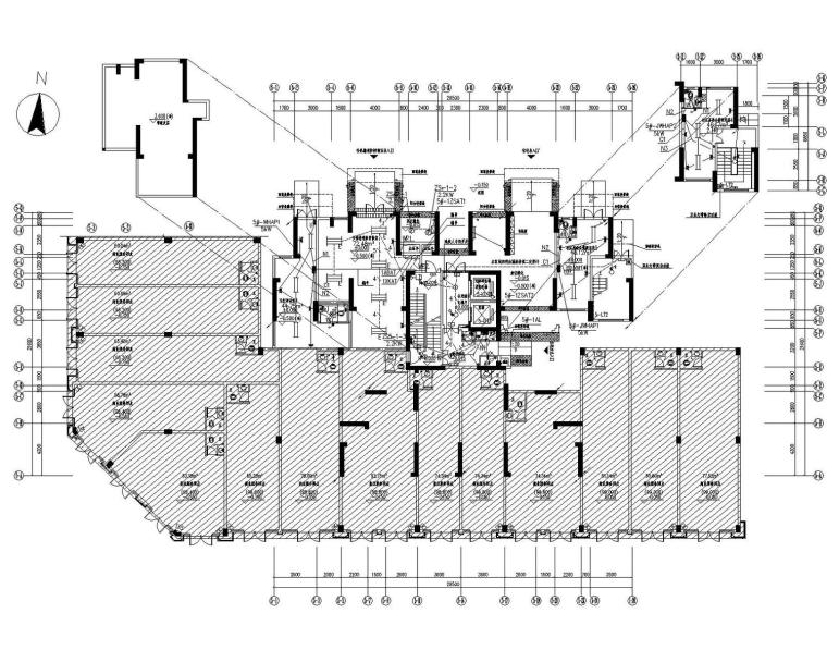 [广西]33万平商业住宅小区强弱电施工图（含计算书节能表）-强电平面图