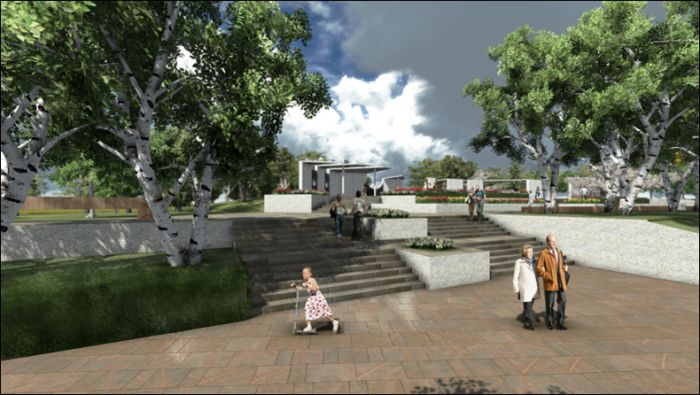 [河北]佛教文化主题公园景观设计方案-休闲广场效果图