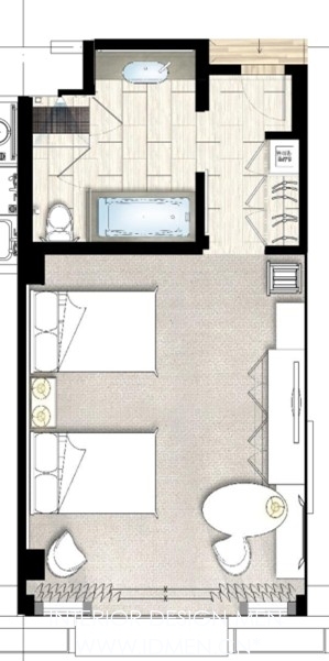 酒店标准间户型设计30种思路（30个方案图）-筑龙网 (4)