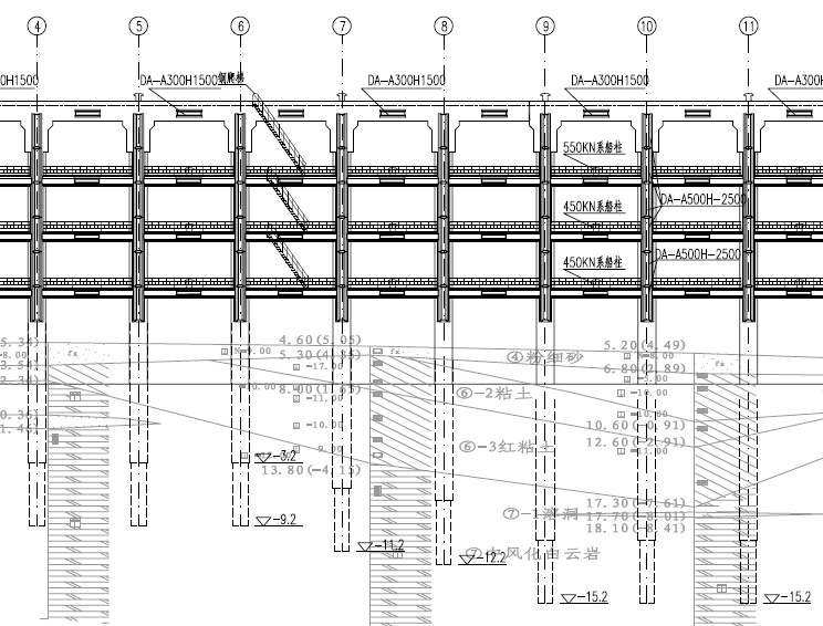 [湖北]综合码头工程全套施工图-码头结构立面图.jpg