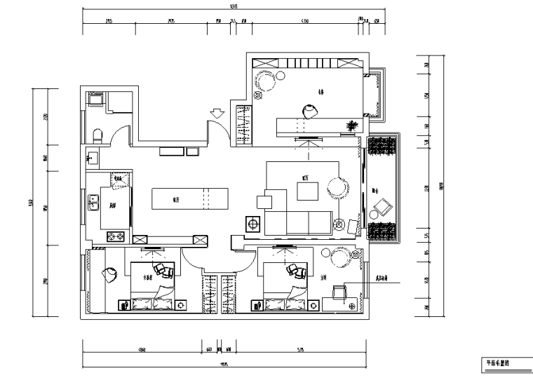 新疆住宅暖通施工图资料下载-[新疆]三居室住宅设计施工图（附效果图）