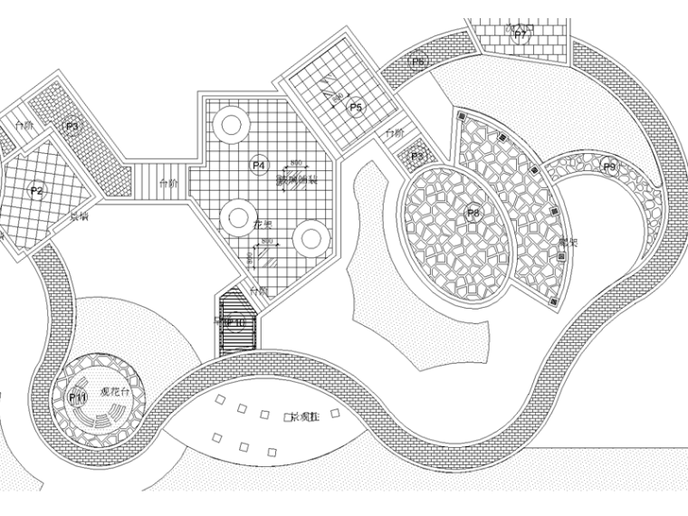 公园主入口CAD资料下载-某园林花卉博览会人民公园园林施工图