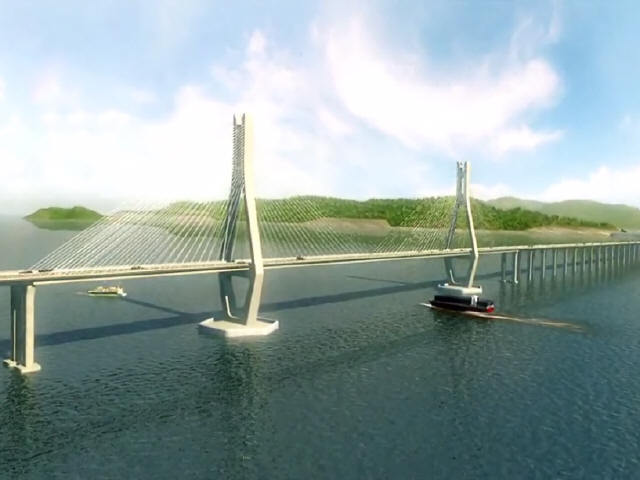 跨海域(135+316+135)米斜拉桥主桥施工过程3D动画演示19分钟（画面高清，无水印）