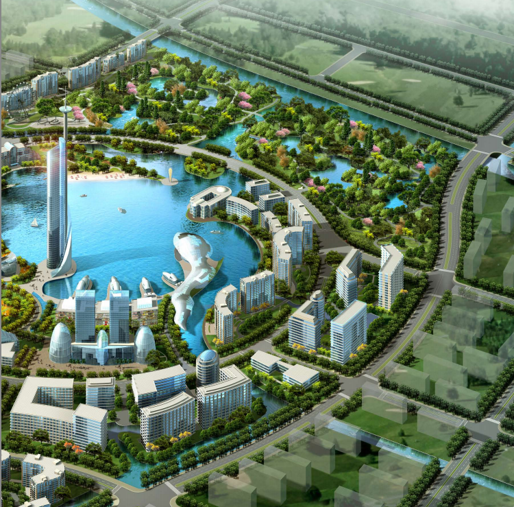 海安东部产业新城概念规划-鸟瞰图1