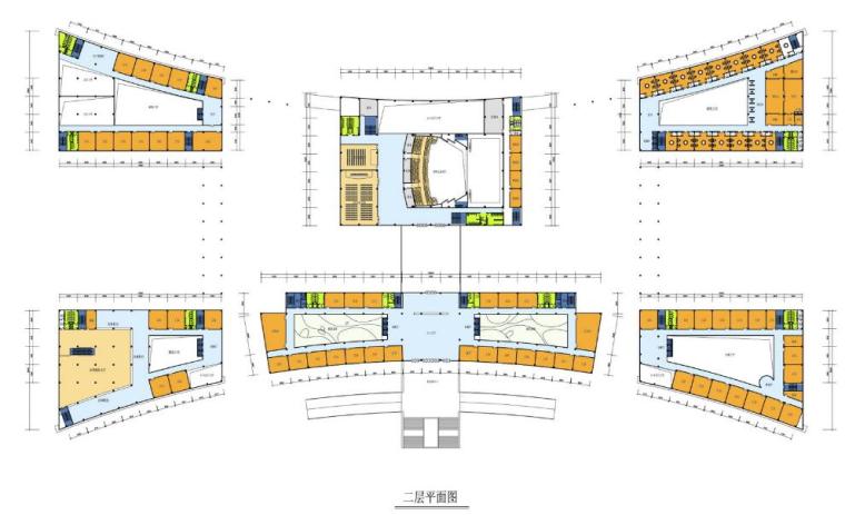 [江苏]某市旅游商务中心及生态公园规划办公楼文案（CAD+SU）-[江苏]某市旅游商务中心及生态公园规划办公楼二层平面图