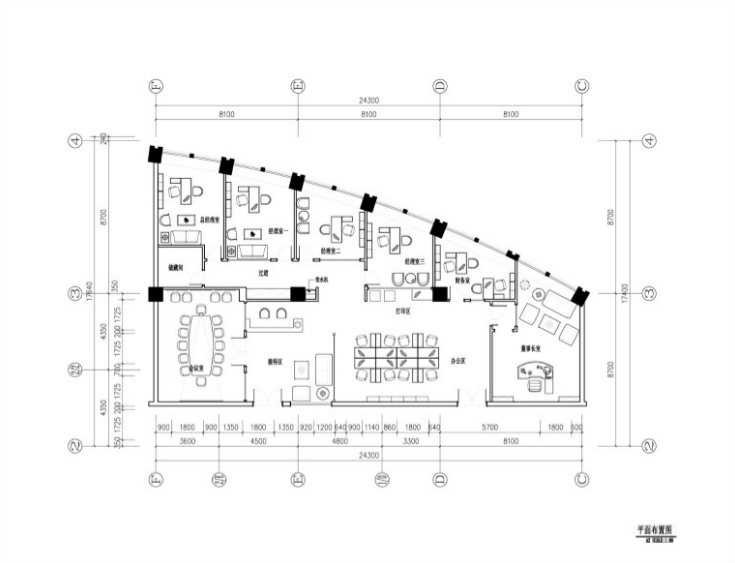 工业风格西餐厅施工图资料下载-混搭风格办公空间装修施工图及效果图（含112张施工图纸）