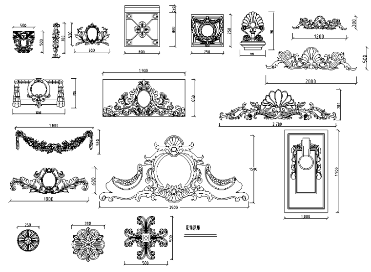 罗马的天主教堂资料下载-花瓶、线条、罗马柱造型、花式浮雕及雕塑造型大样图
