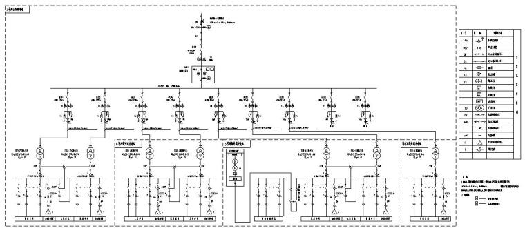 烟台某厂区项目[电气施工图]-全厂供配电系统单线图