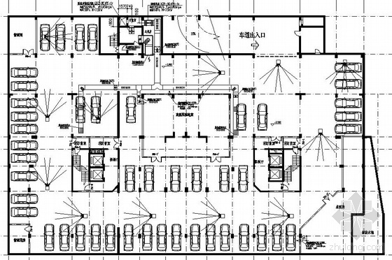 简易车库CAD资料下载-地下车库简易通风图纸
